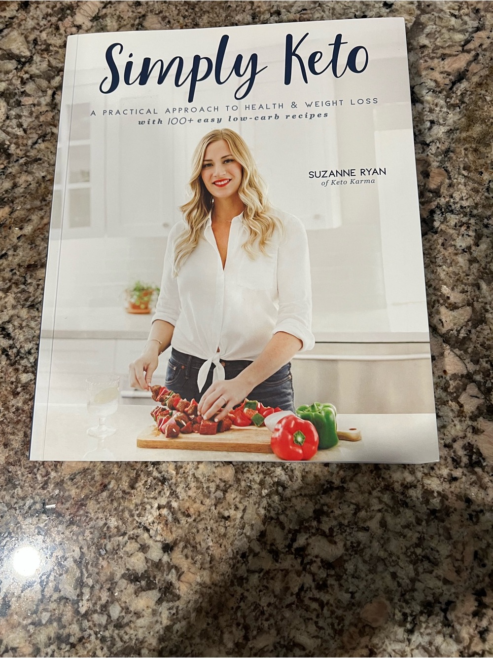 Simply Keto Cookbook by Suzanne Ryan - White Cover with Red & Green Accents